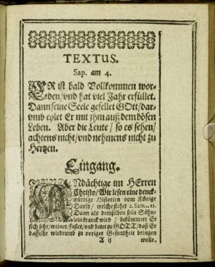 [Christliche LeichSermon.]
