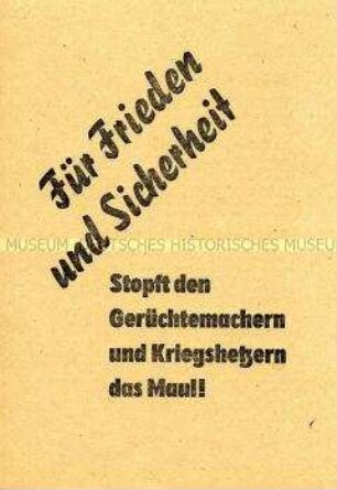 Propagandaschrift der SED Sachsen mit scharfer antiamerikanischer Polemik