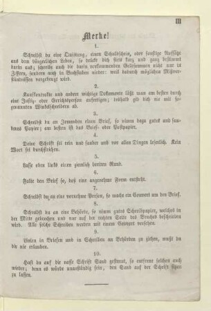 [Regeln beim Briefschreiben]