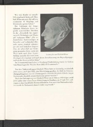 Totenmaske von Elisabeth Wiese