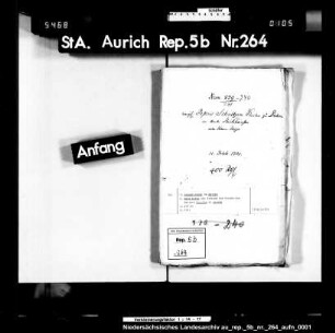 Ursprünglicher Gläubiger: Johann Meyer zu Detern Gläubiger im Jahre 1744: Harm Mütze als Vormund der Kinder des Pastors Schulze zu Detern Höhe des Kredits bzw. der Schuld: 400 Reichstaler Jahr der Aufnahme des Kredits bzw. Jahr des Entstehens der Schuld: 1703