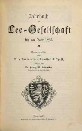 Jahrbuch der Österreichischen Leo-Gesellschaft. 1895