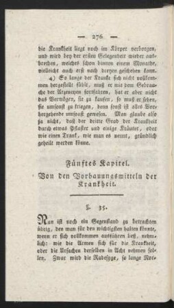 Fünftes Kapitel. Von den Vorbauungsmitteln der Krankheit.
