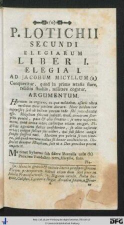 Liber I Elegiarum.