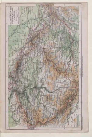 Karte der Sudetenländer Böhmen, Mähren und Schlesien