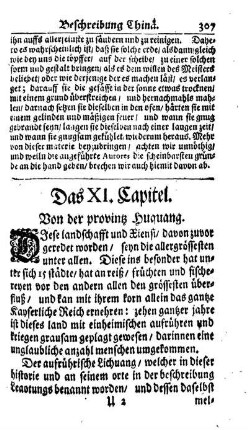 XI. Cap. Von der landschafft Huquang