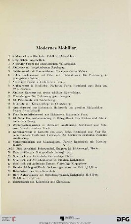 Modernes Mobiliar (Nr. 1-102)