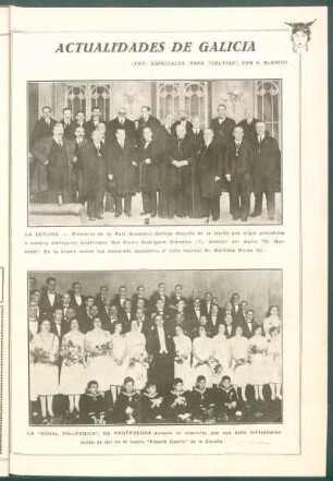 La Coruña. - [Retrato de grupo de] Miembros de la Real Academia Gallega : [Foto especial para "Céltiga", por A. Blanco]