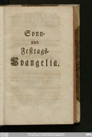 Sonn- und Festtags-Evangelia.