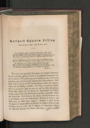 Gotthold Ephraim Lessing.