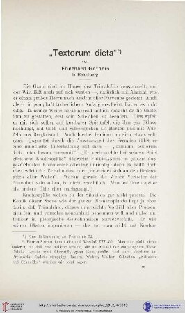 "Textorum dicta"