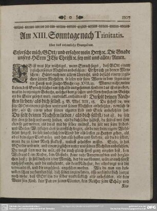 Am XIII. Sonntage nach Trinitatis