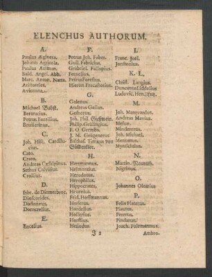 Elenchus Authorum.