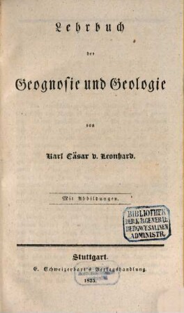 Lehrbuch der Geognosie und Geologie