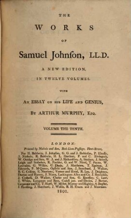 Works, 10. The lives of the English Poets