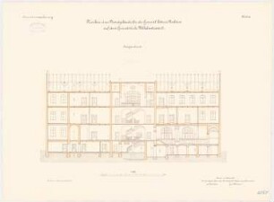 Dienstgebäude der General-Lotterie-Direktion, Berlin: Längsschnitt 1:100