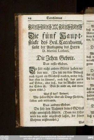 Die Zehen Gebote.