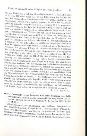 173-174 [Rezension] Kittel, Helmuth, Oliver Cromwell