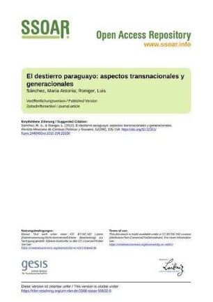 El destierro paraguayo: aspectos transnacionales y generacionales