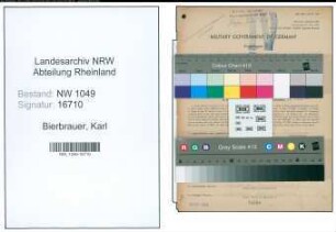 Entnazifizierung Karl Bierbrauer , geb. 18.11.1898 (Signalwerkmeister)
