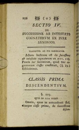 Sectio IV. De Successione Ab Intestato Cognatorum Ex Jure Saxonico.