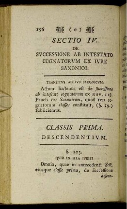 Sectio IV. De Successione Ab Intestato Cognatorum Ex Jure Saxonico.