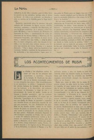 Los acontecimientos de Rusia