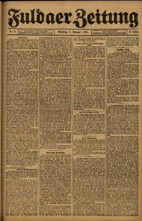 Zweite Ausgabe vom Montag, den 05. Januar 1920.
