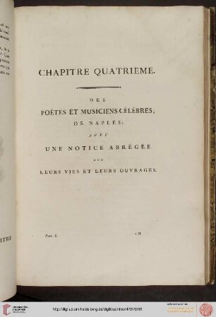 IV: Des poètes et musiciens célèbres de Naples