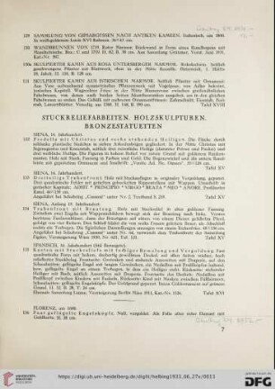 Stuckarbeiten, Holzskulpturen, Bronzestatuetten (Nr. 132-156)