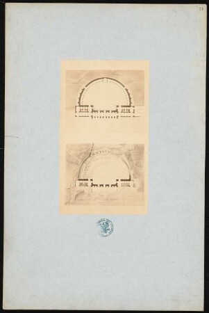 Akropolis, Athen: Grundrisse von Zustand und Rekonstruktion des Odeon des Herodes Atticus