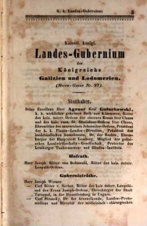 Provinzial-Handbuch der Königreiche Galizien und Lodomerien : für das Jahr ... 1853