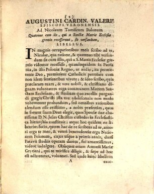 Ad Eminentiss. Et Reverendiss. Dominum S.R.E. Cardinalem Sigismundum De Kollonitz Archiepiscopum Viennensem Epistola