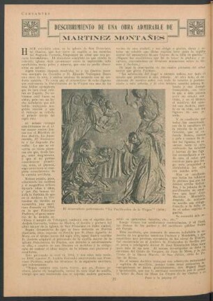 Descubrimiento de una obra admirable de Martínez Montañés