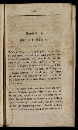 Capitel 5. Für die Köchin.