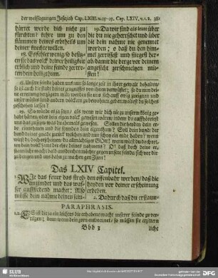 Das LXIV Capitel