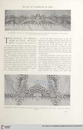 The revival of needlework in Italy