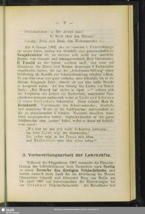 3. Vorbereitungsarbeit der Lehrkräfte