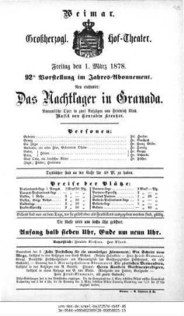 Das Nachtlager in Granada