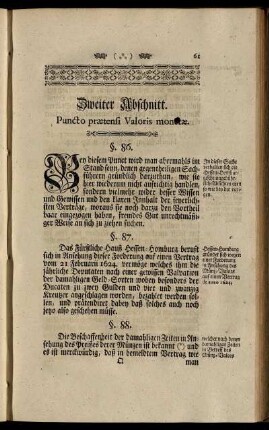 Zweiter Abschnitt. Puncto prætensi Valoris mon...æ.