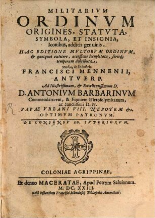 Militarium Ordinum Origines