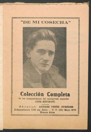 "De mi cosecha" : colección completa de las composiciones