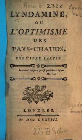 Lyndamine Ou L'Optimisme Des Pays-Chauds, 1