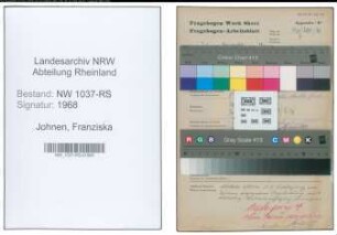 Entnazifizierung Franziska Johnen , geb. 15.08.1904 (Berufsberaterin)