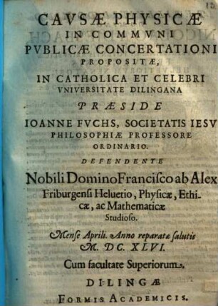 Cavsae Physicae In Commvni
