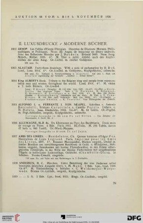 II. Luxusdrucke/Moderne Bücher (Nr. 1012-1910)