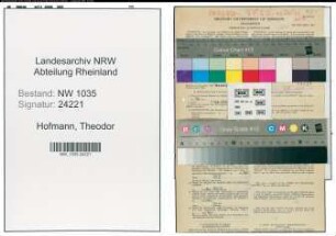 Entnazifizierung Theodor Hofmann , geb. 03.01.1894 (Versandmeister)