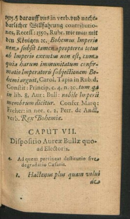 Caput VII. Dispositio Aureae Buillae quoad Electoris.