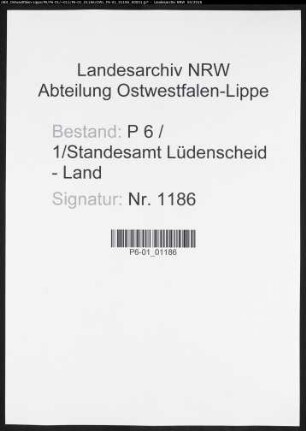 Sterberegister Standesamt Lüdenscheid-Land