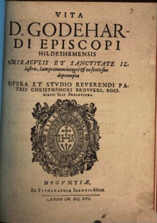 Vita D. Godehardi Episcopi Hildeshemensis
